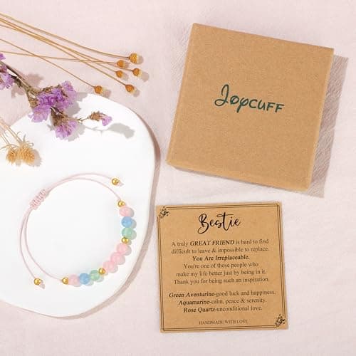 JoycuFF Gift For Friends, Women Friendship Gifts Idea, Bestie Daughter Mom Coworkers Birthday Gifts For Her, Mothers Day Christmas Healing Stone Beads Bracelet For Women