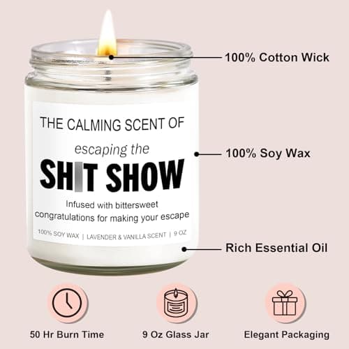 Sarcastic Candles, Going Away, Goodbye, Farewell Gifts for Coworkers - Retirement, Coworker Leaving Gifts for Women, Men - Leaving Job, Moving Away Presents for Friends, Boss, Work Bestie