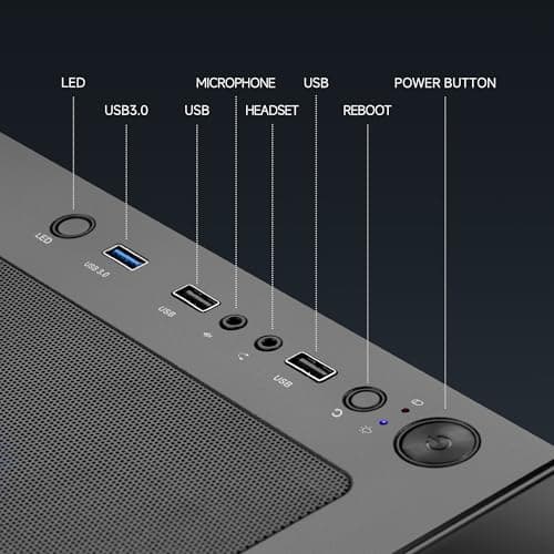 Gaming PC Desktop Computer,AMD Ryzen 5 5500 4.2 GHz,GeForce GTX 1660 Super 6GB,1TB NVMe SSD,16GB DDR4 3200MHz, Air Cooled Prebuilt,650W PSU,Windows 11 Home, Gamer PC, Black