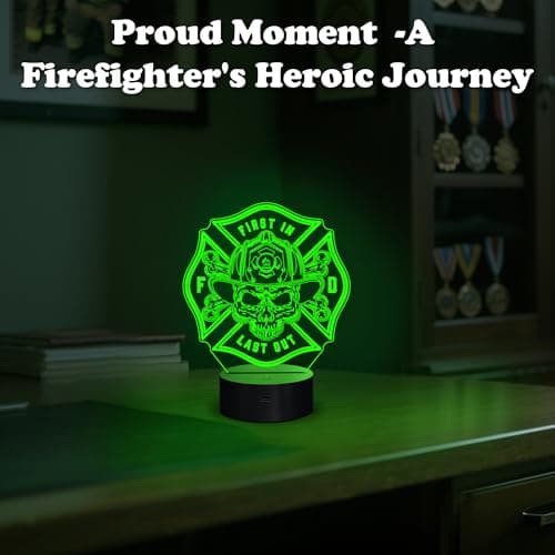 Firefighter Gifts, Fire Fighter Gifts Men, Fireman Night Light with 16 Colors Changing & Timer & Dimmer, Creative Gifts for Birthday, Father's Day, Graduation, Thank you, Xmas for Firefighter, Women