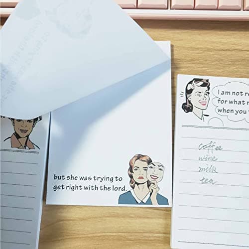 DUGUTUL 4 Funny Novelty Memo Pads,4 x 5.5 in(10x14cm),200 sheets,Coworker Gifts for Women,Funny Notepads for Office,Women Office Note Pad,Perfect Novelty gift for Boss,Coworker,Friend or Family(A)