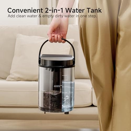 uwant Portable Carpet Cleaner with Steam& Heating System 18Kpa Powerful Suction Carpet Cleaner with 4 Cleaning Tools& Solution 2 in 1 Upholstery Cleaner Steam Cleaner for Pets, Car