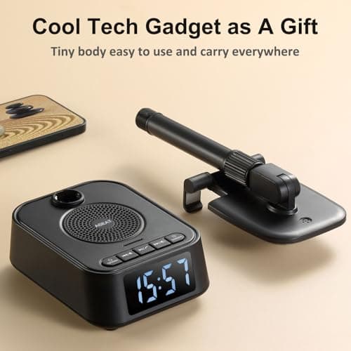 Gifts for Men Women, Adjustable Phone Stand Bluetooth Speaker, Birthday Gifts Him Husband, Phone Holder for Kitchen Desk Bedroom, Cool Tech Gadget for Dad Mom Boyfriend, Christmas Ideal