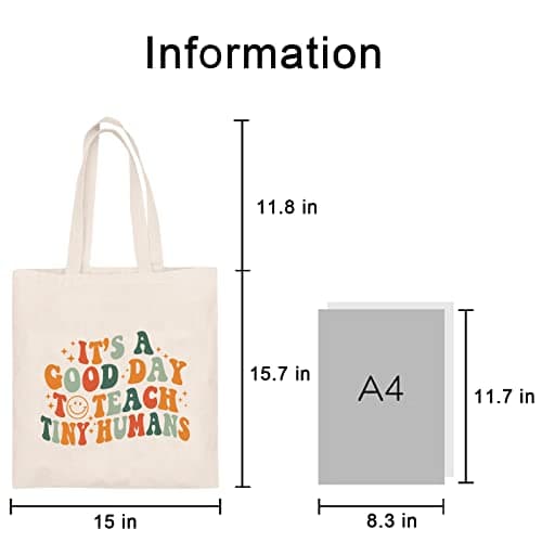 Teacher Appreciation Gifts School Canvas Tote Bags Aesthetic Travel Beach Bag Summer Reusable Grocery Shopping Bag