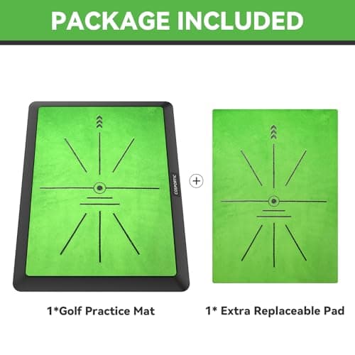 Golf Hitting Mat,Golf Training Mat for Swing Path Feedback Detection Batting, Extra Replaceable Golf Practice Mat 16"x12", Golf Gifts for Men Women for Home Indoor Outdoor