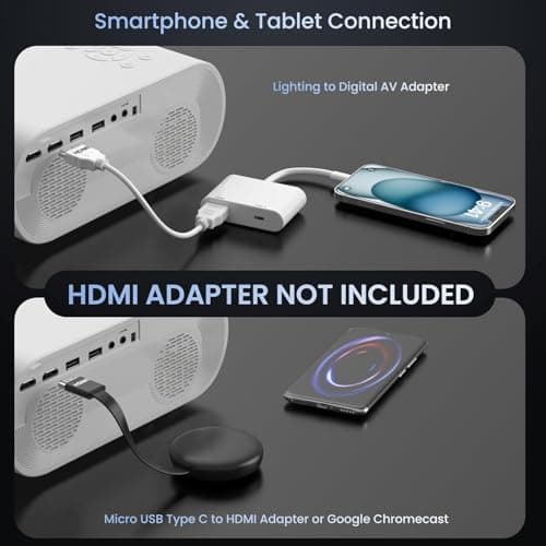 Projector, Native 1080P Full HD Bluetooth Projector with Speaker, Outdoor Portable Movie Mini Projector Compatible with Laptop, Smartphone, TV Stick, Xbox, PS5