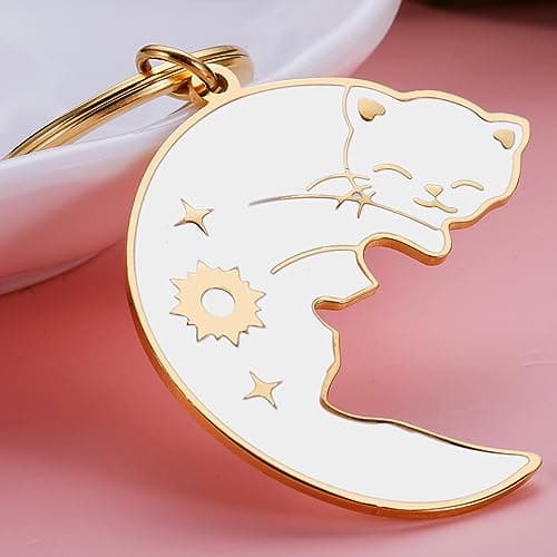 XPENMULBOJA Couple Gifts for Boyfriend Girlfriend Fathers Day Cat Dad Keychain Anniversary Matching Couple Stuff for Wife Husband Him Her Christmas Stocking Stuffer for Women Men Cat Lover