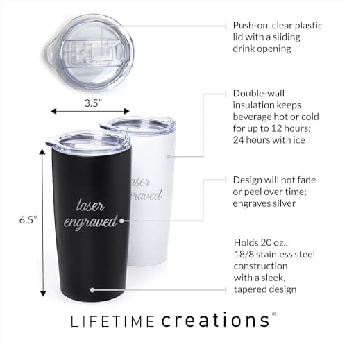 Lifetime Creations Engraved Basketball Coach Tumbler: Basketball Coach Thank You Gift Ideas, Appreciation Gift, Insulated Stainless Steel (Matte Black, 20 Ounce Travel Mug)