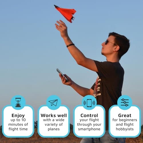 POWERUP 4.0 The Next-Generation Smartphone Controlled Paper Airplane Kit, RC Controlled. Easy to Fly with Autopilot & Gyro Stabilizer. for Hobbyists, Pilots, Tinkerers.