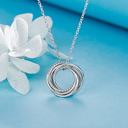 Birthday Gifts for Women Sterling Silver 30th 40th 50th 60th 70th 80th 90th Birthday Necklace For Her 3 4 5 6 7 8 9 Decade Jewelry 30 40 50 60 70 80 90 Years Old