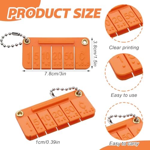 2 Pcs Plastic Click Pocket Money Brailler Braille Label Maker Braille Gifts for The Blind and Visually Impaired Traveling Shopping