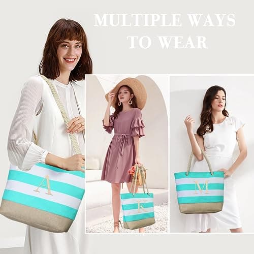 YOOLIFE Beach Bags for Women - Travel Canvas Beach Tote, Pool Waterproof Bag, Travel Essentials, Gifts for Women Birthday