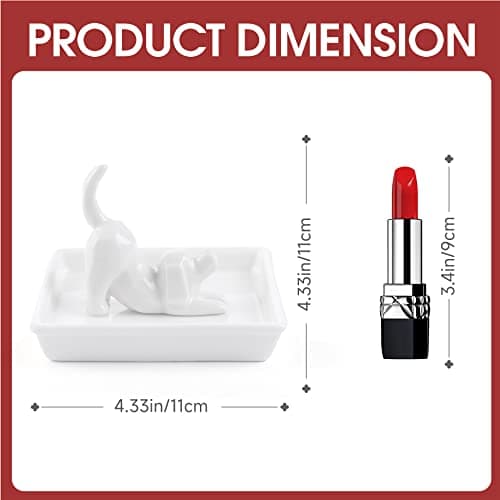 PUDDING CABIN Dog Mom Gifts for Women: Dog Lover Ring Holder Dish Jewelry Holder, Perfect for Mothers Day, Birthday, Wedding, Christmas