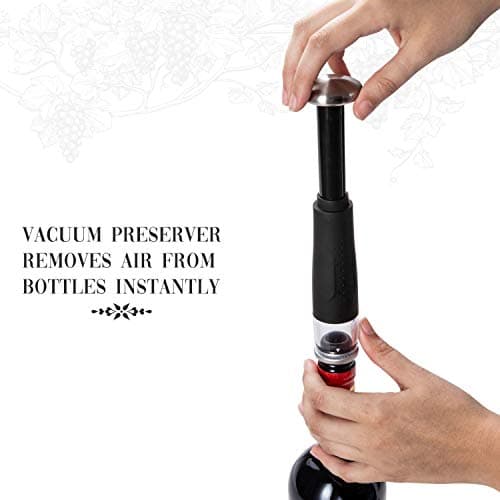Ivation Wine Gift Set – Includes Electric Opener, Aerator, Vacuum Preserver, 2 Stoppers, Foil Cutter & Charging Base