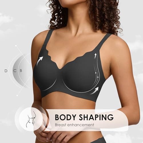 Wireless Seamless Jelly Bra for Women with Support - No Underwire Full Coverage Push Up Bras for Women