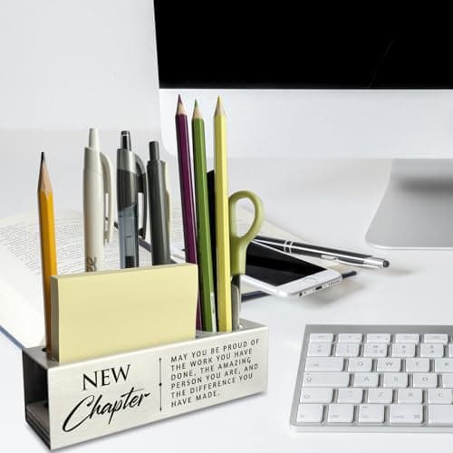 akeke New Chapter Gifts for Women, Job Promotion Gifts, New Beginnings Gifts for Coworkers, Appreciation Thank You Coworker Leaving Gifts New Job Moving Away Pencil Holders & Pen Holders ASB65