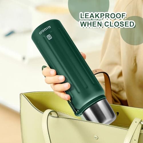 Vacuum Insulated Bottles with Cup 800ml/27oz Stainless Steel Hot Thermo Bottles for Cold and Hot Drinks Water Coffee Thermo with Cup (DarkGreen,800ml)