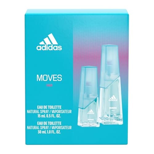 adidas Moves for Her 2 Piece Gift Set, Notes of Grapefruit, Green Apple, and Peppermint, Women's Fragrance, Long Lasting, Sporty Fragrance, Travel Size