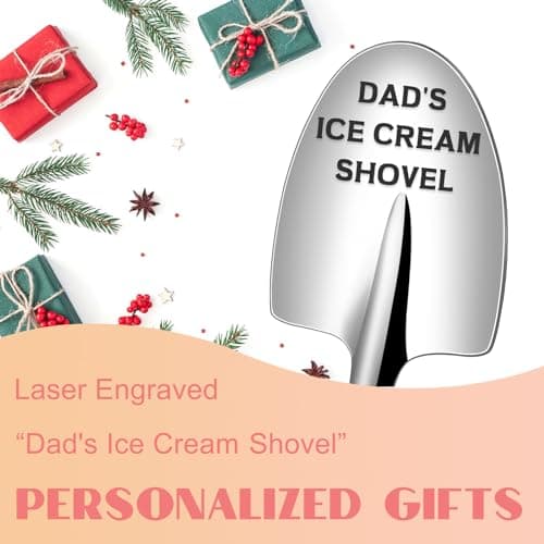 Fathers Day Gifts for Dad - Dads Ice Cream Shovel Spoon - Unique Personalized Funny Gifts for Dad Father in Law Father's Day Birthday Christmas Stocking Stuffers Small Presents from Daughter Son