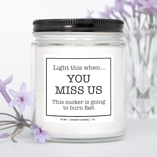 You Nique Designs Moving Away Candle 9 oz - Goodbye Gifts for Friends, Neighbors, Farewell Candles for People Moving, Going Away Gifts for Someone Moving Away (Mahogany Teakwood)