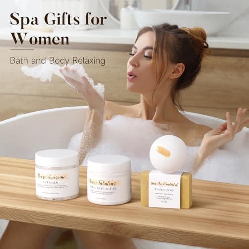 Spa Gifts for Women 13Pcs Mothers Day Gifts Happy Birthday Gift Baskets, Christmas Relaxing Home SPA Kit Bath Set Self Care Package Thank You Box for Mom Her Sister Teacher Friends Friendship