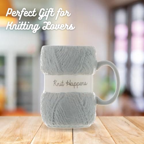 Boxer Gifts Knitting Gift Mug For Knitters – Knit Happens – Yarn Design - Gag Funny Gift For Her