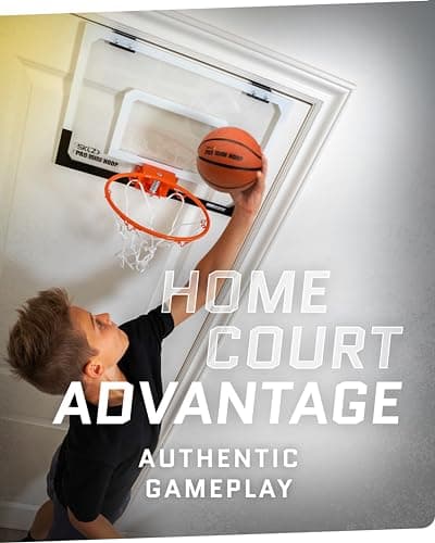 SKLZ Pro Mini Indoor Basketball Hoop - Over The Door – Portable - Great For Home, Dorms, Offices, and Gifts