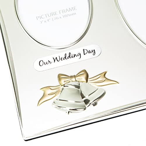 Haysom Interiors Traditional Two Tone Silver Plated 50th Golden Anniversary Double Picture Frame