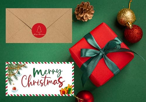 30 Pack Gift Certificates for Business with 30 Kraft Envelopes 30 Stickers for Holiday Christmas Small Business Restaurants Spa Beauty Makeup Hair Salon