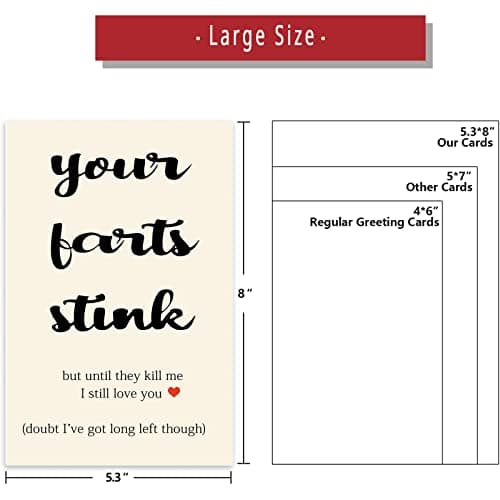 Unique Valentines Gifts for Him or Her, Humorous Birthday Card for Boyfriend, Cheeky Anniversary Card Gifts for Husband or Wife, Happy Your Farts Stink Bday Card for Fiance BF GF…