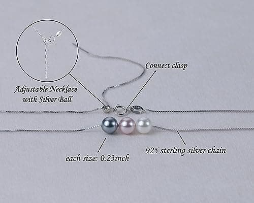 Sereney Birthday Gifts for Girls Women, Sterling Silver Pearl Necklace as 7 9 10 11 13 15 16 18 21 30 40 50 60 Year Old Birthday Gifts, Single Pearl Necklace as Bday Gifts for Friends