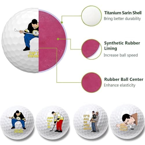 Artpreti 4 Pcs Funny Golf Balls for Birthday, Novelty Golfer Gift for Dad Coworkers Golfers Golf Lovers