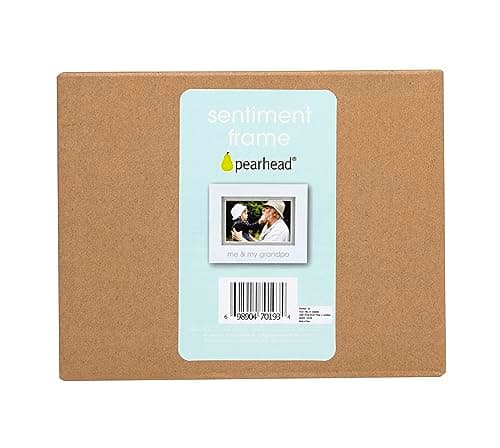 Pearhead Me and My Grandpa Picture Frame, Baby Keepsake Photo, Gender-Neutral Nursery Décor, First Father's Day, Grandparents Gift, White