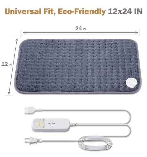 Heating Pad for Back, Neck, Shoulder Pain & Cramps Relief, Electric Heating Pad with 6 Heat Settings, Auto-Off, Moist Dry Heat Options, Fathers Day for Dad Husband, Mens Gifts for Dad Husband Him