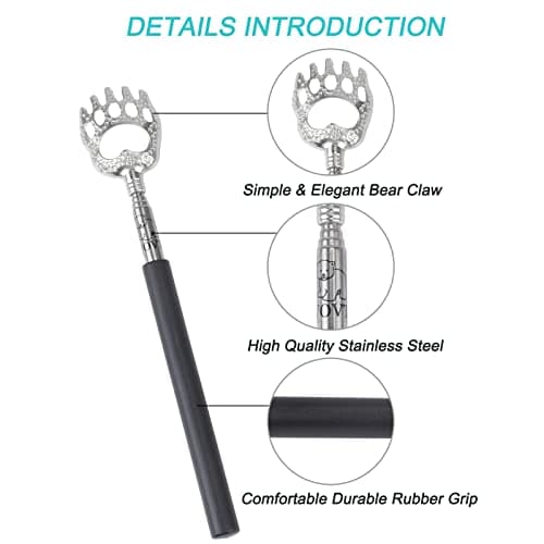 WOVTE Bear Claw Extendable Back Scratcher for Men Women, Stocking Stuffers for Adults Men, Mothers Day Fathers Day Birthday Christmas Gifts for Men Women Mom Dad Husband