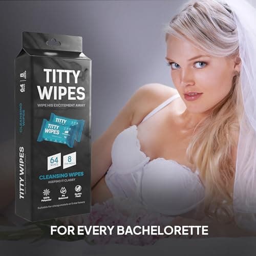 Titty Wipes Gifts for Girlfriend Unique Funny Gag Gifts for Women, Intimate Wipe for Women, Couples Sexy Gift Sets, Girlfriend Gifts, Bachelorette Gift for Bride, Bridal party Gift,1 Pack-64 Wipes