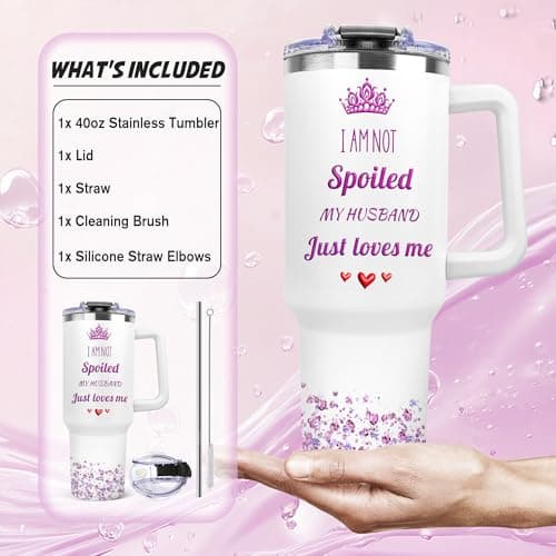 Gifts for Wife from Husband - Anniversary Wedding Gifts for Women - Mothers Day Christmas Tumbler Gift for Wife - Birthday Present for wifey - Valentines Day Gift for Her - to My Wife's 40 Oz Tumbler