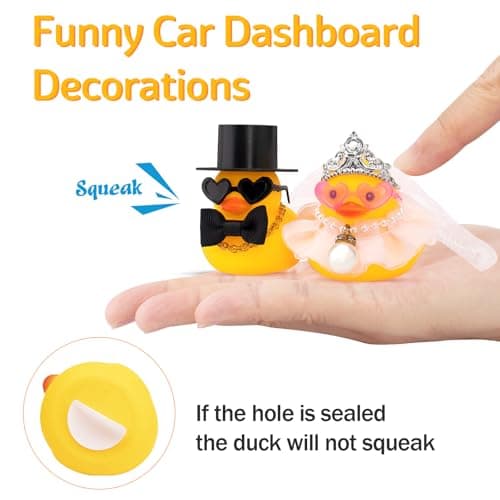 wonuu Pair Set of 2 Wedding Rubber Ducks, Bride Groom Duckies Marriage Rubber Duck Mini Couple Ducky for Ceremony Gift Souvenir Marry Blessings Elegant Heartwarming Present, White