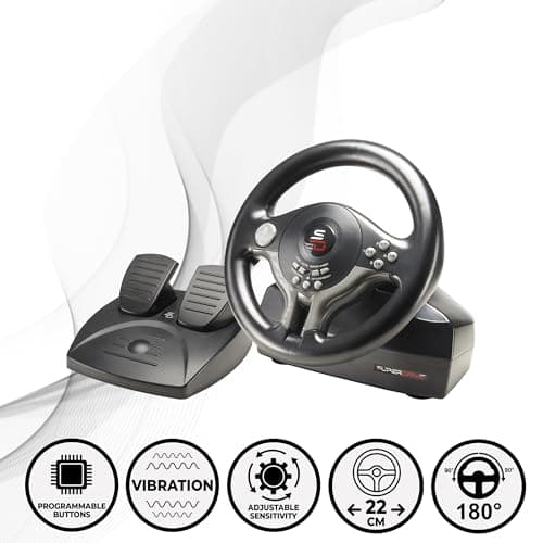 SUBSONIC Superdrive - SV250 Steering wheel with pedals and gearshift paddles racing wheel for nintendo Switch 2 - Switch - Ps4 - xbox Seie X/S, Xbox One - PC