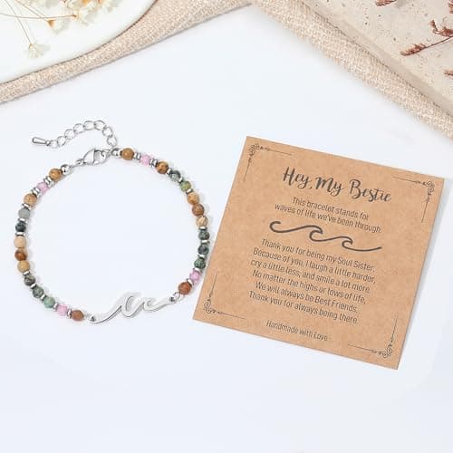 TONY & SANDY Friend Gifts for Women, Sister Gift, Friendship Bracelets, Wave Bracelet, Best Friend Birthday Gifts for Women, Bestie Bracelets, Christmas Stocking Stuffers for Woman