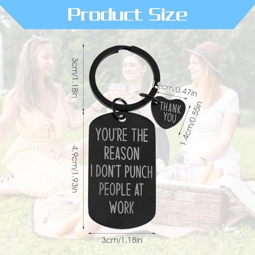 Ouligay Funny Coworker Gifts for Women Men, Gift for Best Friend, Friendship Keychain, Appreciation Gifts for Coworker Bestie Sister Teen Boy Men Retirement Farewell Going Away Gift(Black)