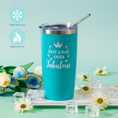 Birthday Gifts Basket for Women,Happy BD Box for Her,Tuning to a New Year Old Female Gifts Bag,Unique Canvas Tote Bag Bday Presents Set Ideas for Mom Best Friend Sister Aunt Teacher Coworker Grandma