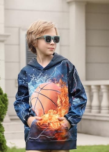 Lovekider Boys Hoodies Sweatshirt Cool 3D Print Pullover with Big Pocket for Kids Fashion Warm Winter 6-16 Years