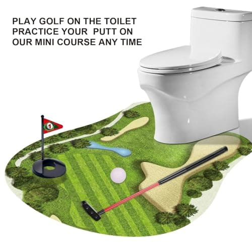 Toilet Golf Game-Practice Mini Golf in Any Restroom/Bathroom - Great Toilet Time - Dad Gifts, Funny Gifts for Dad, Funny White Elephant Gifts, Gag Gifts for Husband, Boyfriend, Men.
