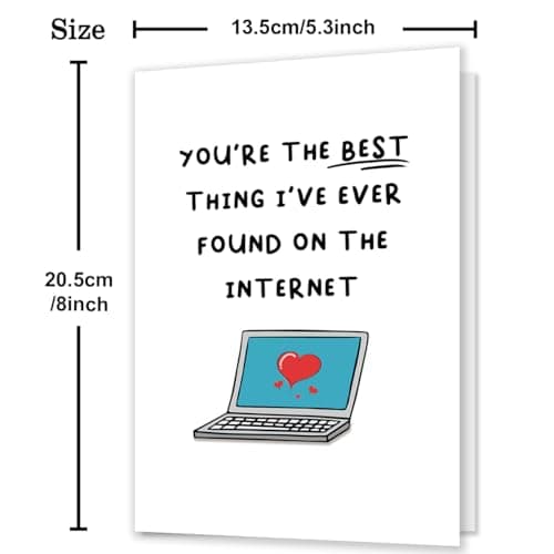 Ziwenhu Funny Internet Dating Card for New Boyfriend, Cute Anniversary Card for Girlfriend, Happy 1 Year Anniversary Card, Valentines Day Gift for Husband Wife…