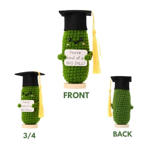 Graduation Gifts Big Dill Pickle with Stand. Supportive Gifts for PHD, College, High School. Dorm Room Desk Decor Keepsake. Funny Gag Gift