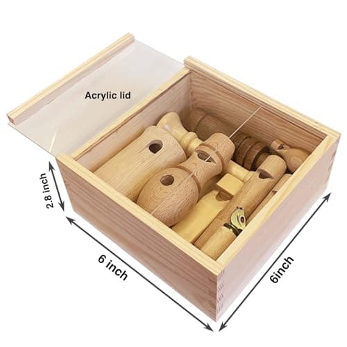 ZDH 9-Piece Wooden Bird Call Set – Handcrafted Bird-Call in Acrylic Wooden Box for Birdwatchers, Nature Lovers, Outdoor Exploration & Education All