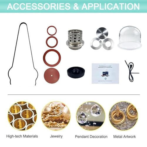 HAADID Vacuum Investing Casting Machine 2L - Vacuum Casting Machine with 3 CFM Pump & Bell Jar for Jewelry Casting Molds Processing 110V CM01