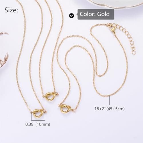 Ralukiia BFF Friendship Knot Infinity Necklace for 2 Best Friend Long Distance Birthday Jewelry Gifts for Her Women Bestie