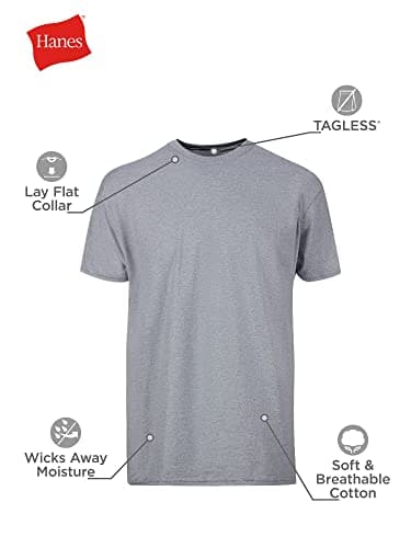 Hanes Packs, Stay-Tucked Soft Cotton, Best Undershirts for Men, White/Black/Asstd Multipacks